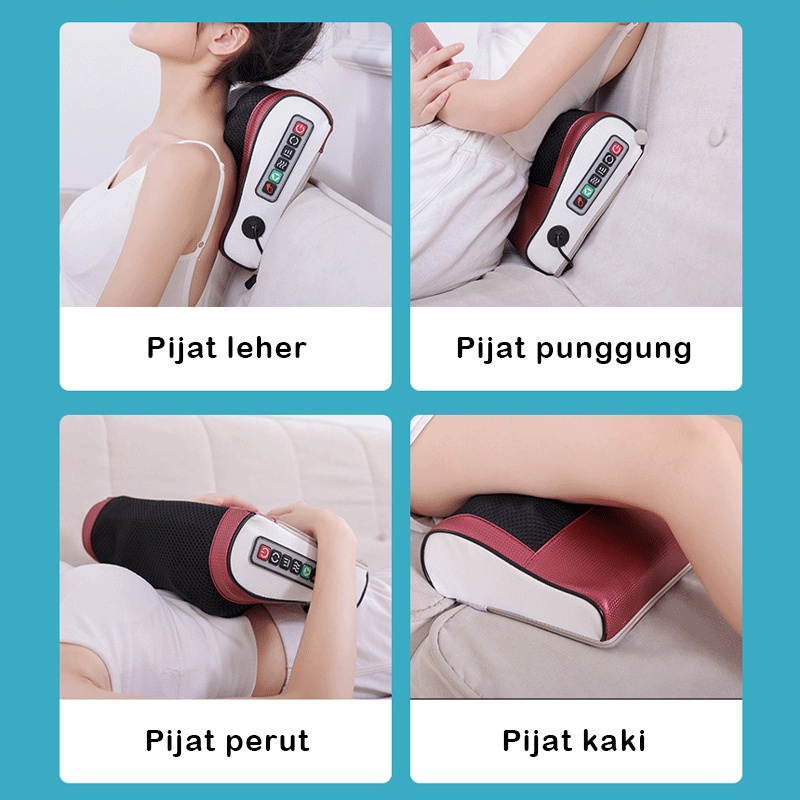 Pijat Bahu Dan Tulang Belakang Leher Multifungsi 6 kunci Bantal pijat elektrik/massage pillow serbaguna iconhunt