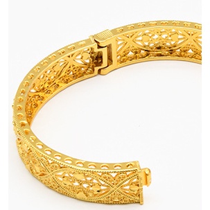 Gold-Plated Hollow Gelang Wanita Alluvial Emas