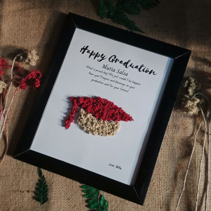 edelweis in frame 5R 6R 8R 10R/ Bunga Kering / Buket / Bucket /hadiah wisuda/hadiah ultah/hadiah per