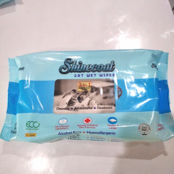 wipes-remover-make-up- tisu tissue basah untuk kucing shinecoat cat wet wipes iai 50 sheets -make-