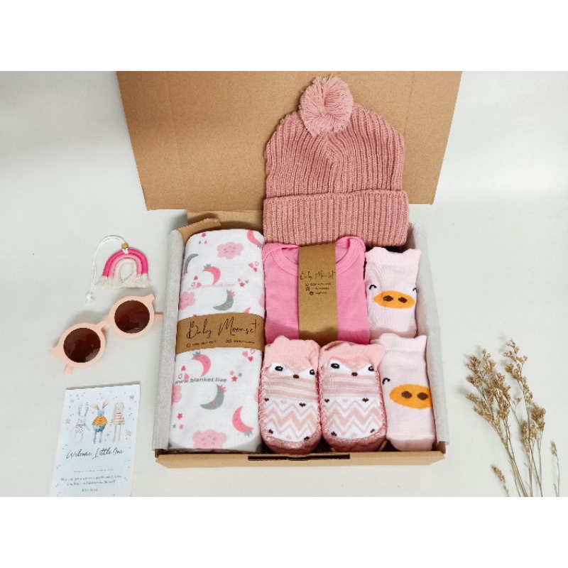 hampers bayi premium anak laki-laki perempuan kado hadiah melahirkan bayi murah set hampers gift set baby gift selimut bayi bedong bayi by baby moonset