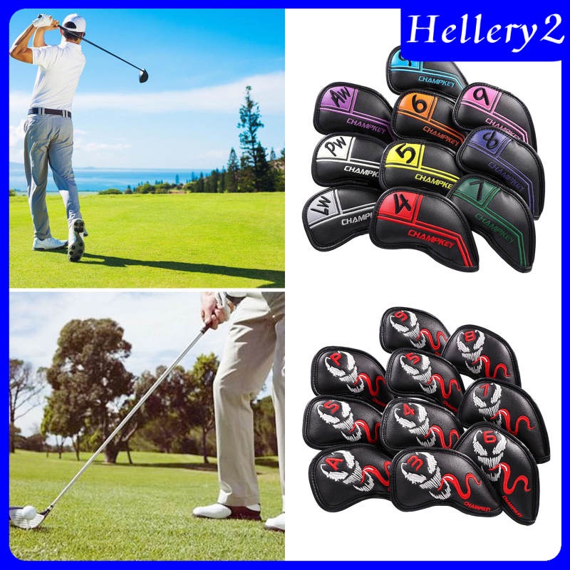 [HELLERY2] 10x Golf Iron Covers Headcovers Club Multicolor Waterproof Protector