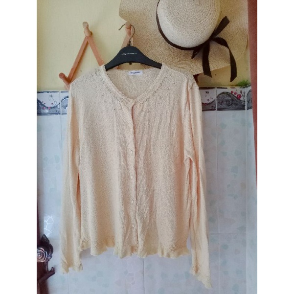 Cardigan rajut vintage preloved / cardigan bordir preloved