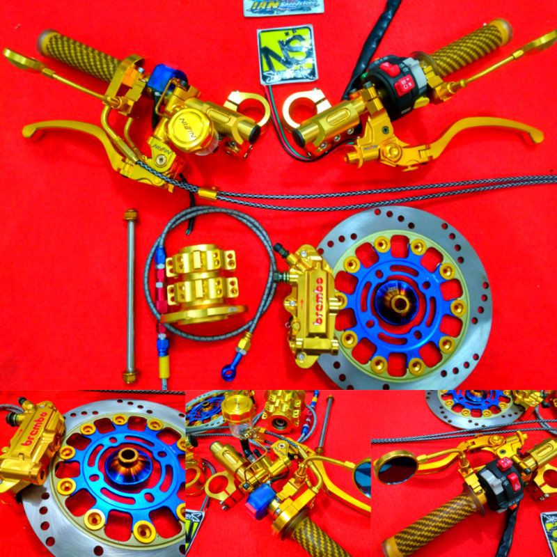 paket kemudi Street Racing stang nui+master rem brembo +kaliper +Piringan