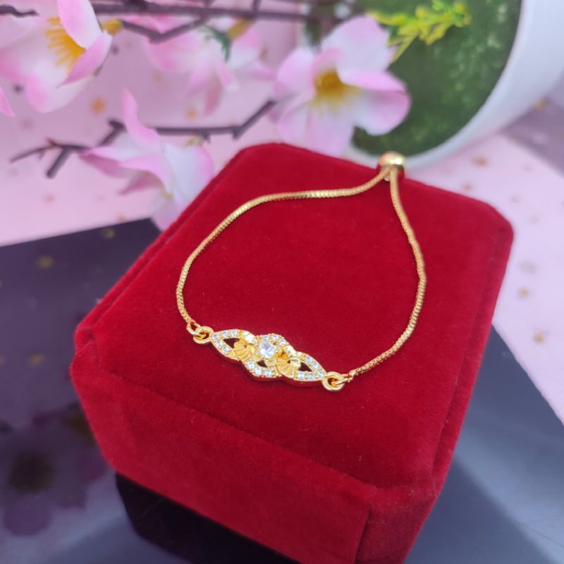 Gelang serut Pita yaxiya perhiasan lapis emas