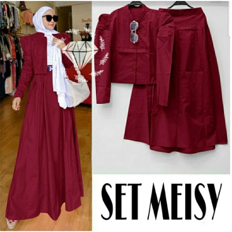 Modis | Setelan Jumbo Meisi 2in1 Setelan Rok Muslim | Pakaian Stelan Muslim Wanita | Set Baju Muslim