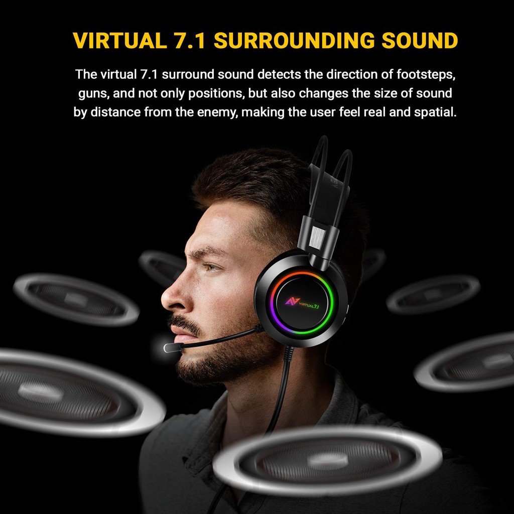 ABKONCORE B780 RGB VIRTUAL 7.1 GAMING HEADSET ULTRA VIBRATION RGB LED