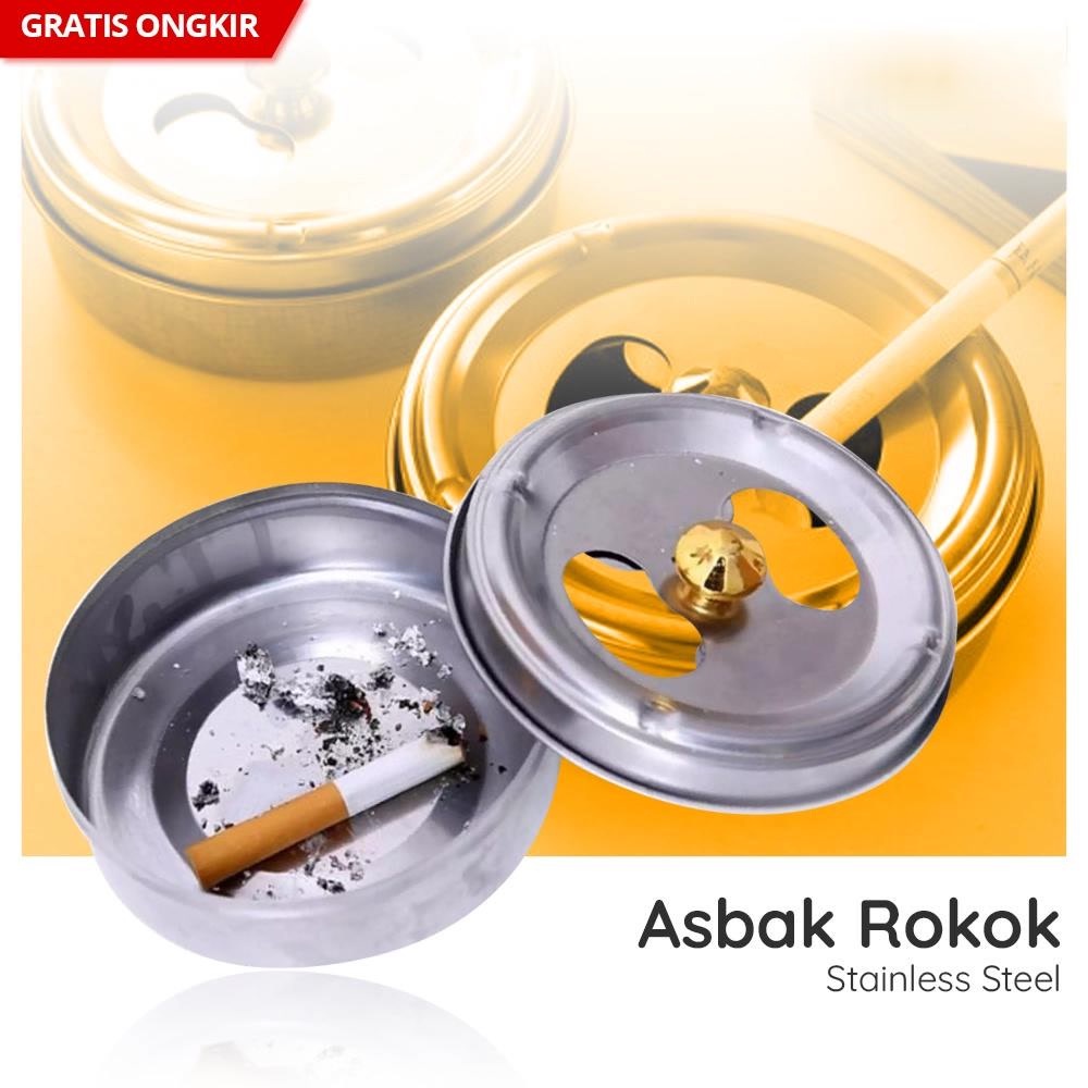 Asbak Rokok Unik Asbak Roko Portable Tempat Sampah Mini Asbak Stainless Steel dengan Tutup Putar