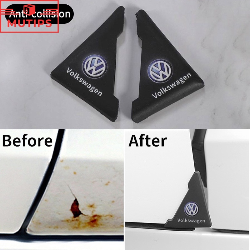 Volkswagen 2Pcs Stiker Pelindung Sudut Pintu Mobil Anti Gores Bahan PVC Untuk Polo Golf mk3 mk6 mk7 Scirocco Beetle Passat B5 B6 B7 CC B8 T5