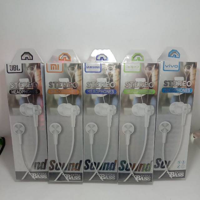 HANSFREE EARPHONE MERK XIAOMI SAMSUNG OPPO VIVO JBL  EXTRA BASS EARPHONE MERK