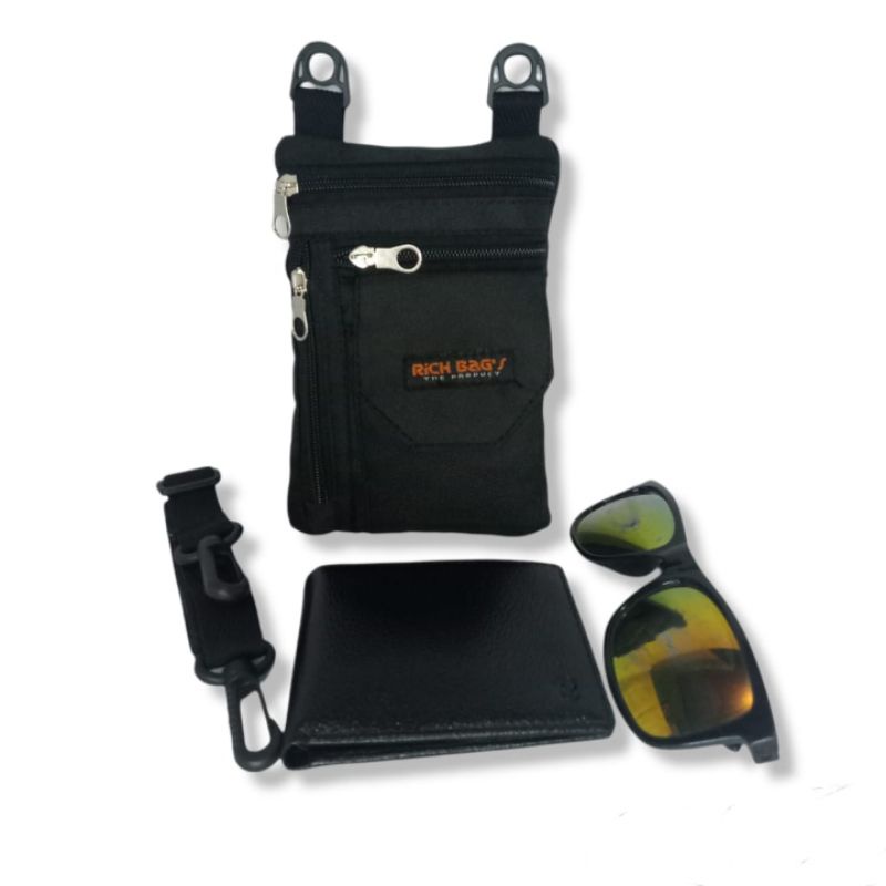 TAS SELEMPANG  PRIA HP TACTICAL 5-6 INCHI TAS SELEMPANG KECIL SLING BAG TAS MINI TAS HP PINGGANG TAS PRIA SARUNG RICH