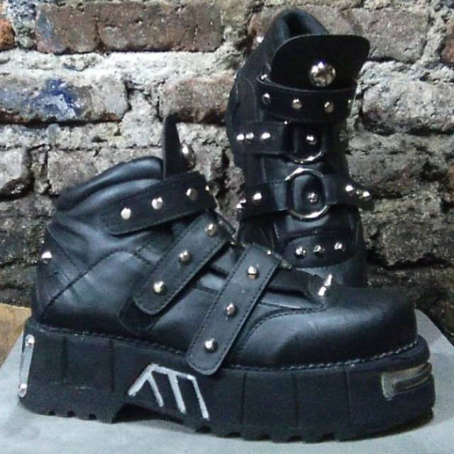 Sepatu Newrock Kulit Viu / Boots pria new rock homemade Kew-Kew