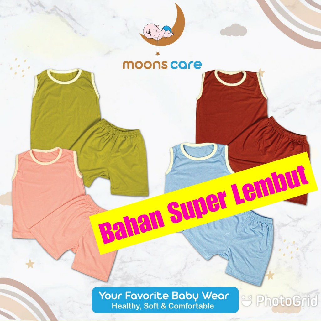 SML MOONS STELAN OBLONG KUTUNG POLOS MOONS stelan baju KUTUNG bayi stelan oblong Baju bayi Lucu Ste