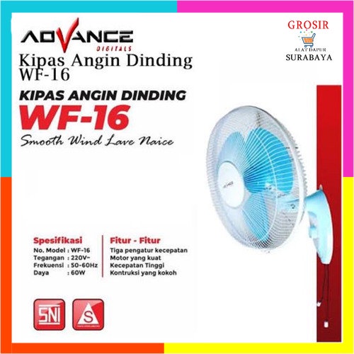KIPAS ANGIN DINDING ADVANCE WF 16 / Kipas Angin Wall Fan 16" inch advance wf 16