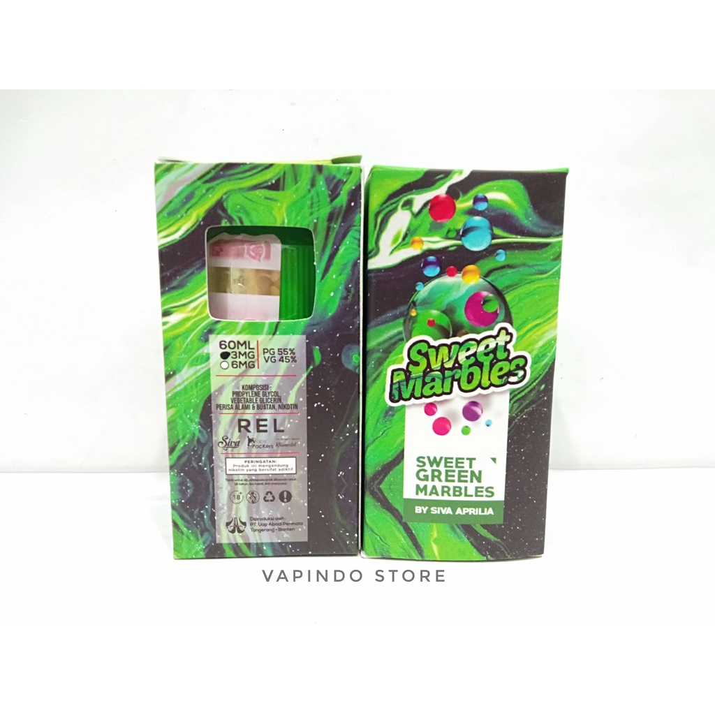 GREEN SWEET MARBLES 60ML 3MG BY VAPE PACKERS X SIVA APRILIA LIQUID