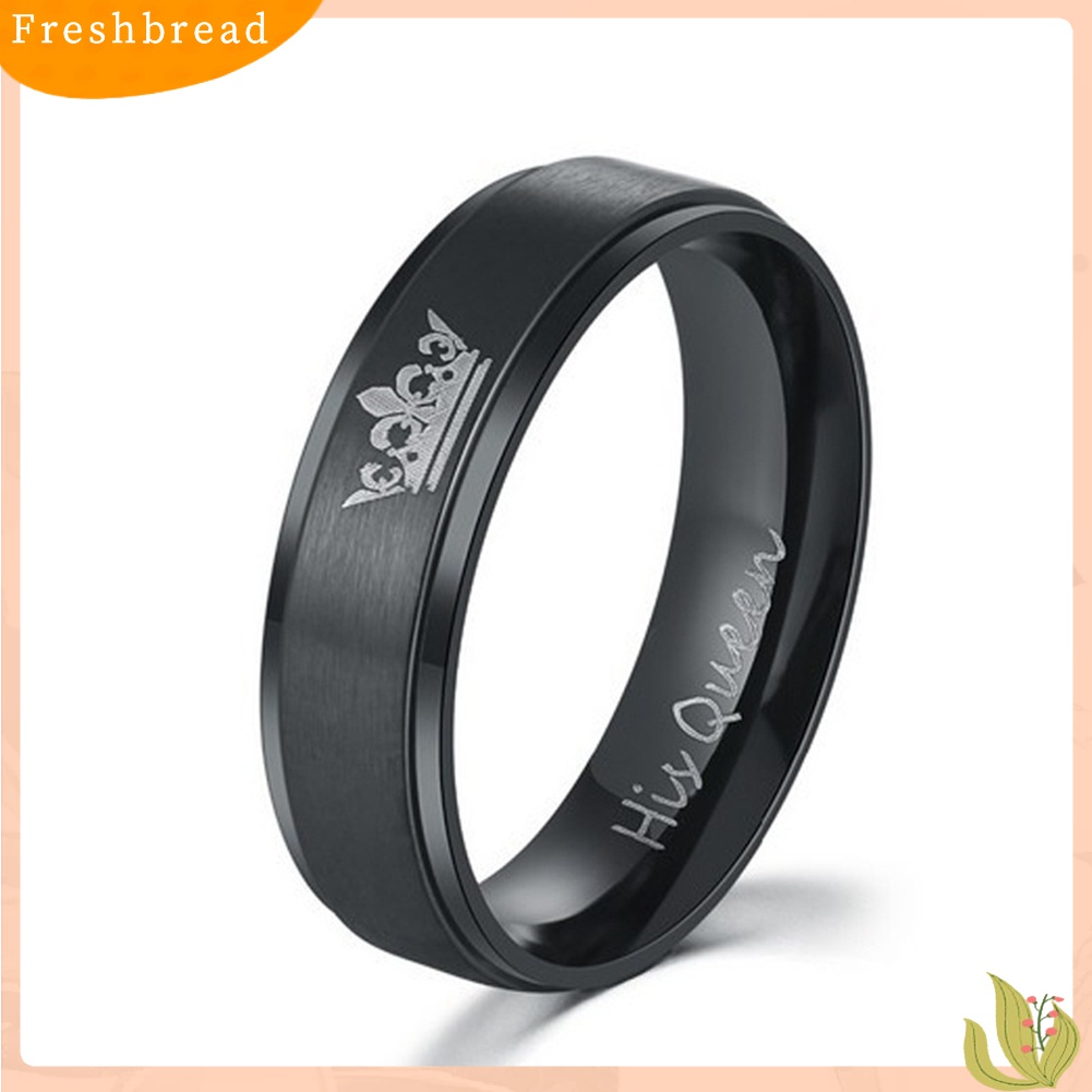 【Fresh】❀Titanium Steel His Queen Her King Crown Couple Ring Valentine's Day Jewelry Gift