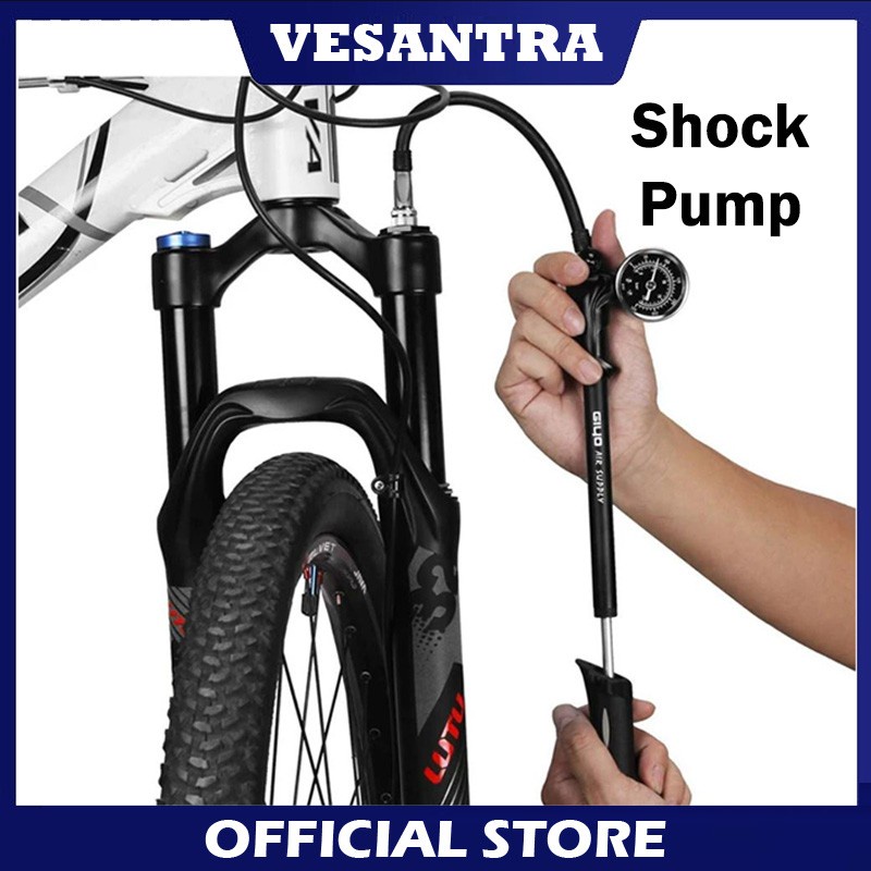 GIYO GS02D Pompa Fork Air Shock Angin Sepeda 300 PSI Alloy Hitam