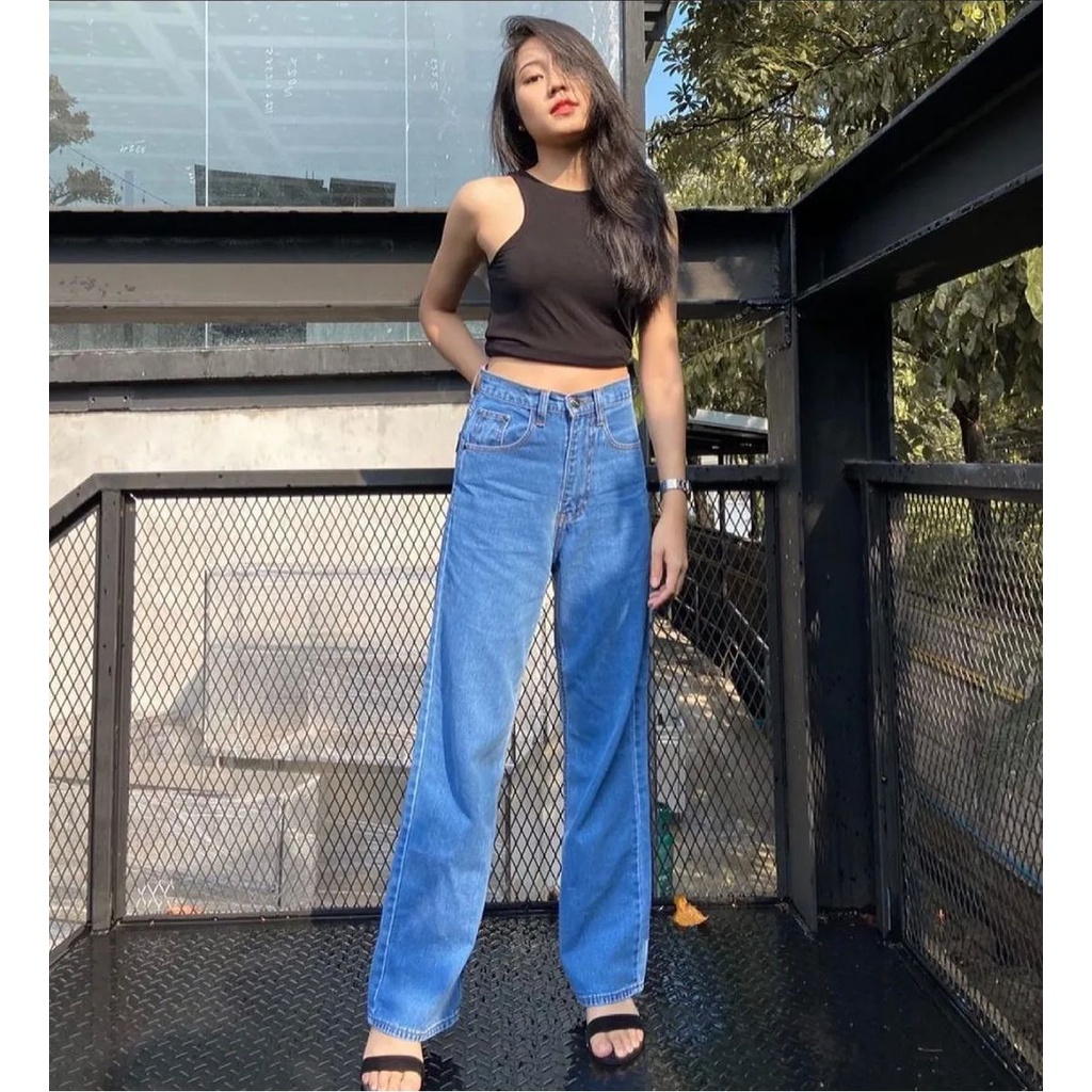 Celana Panjang Wanita Jeans Kulot High Waist Loose Jeans Premium || Highwaist Kulot Jeans Wanita