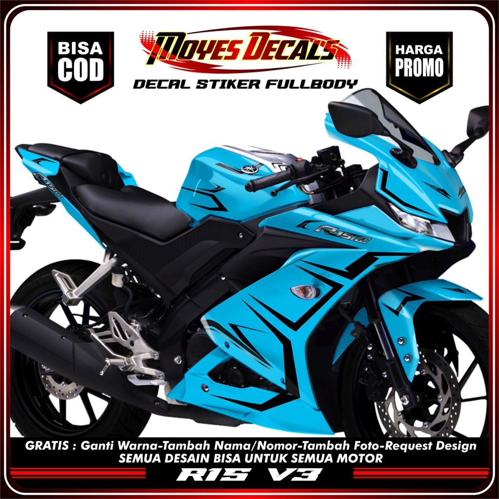 Terlaris Decal Stiker R15 V3 Full Blok KIt Full Body Motor / Stiker R15 V3 Full Body Motor Motif War