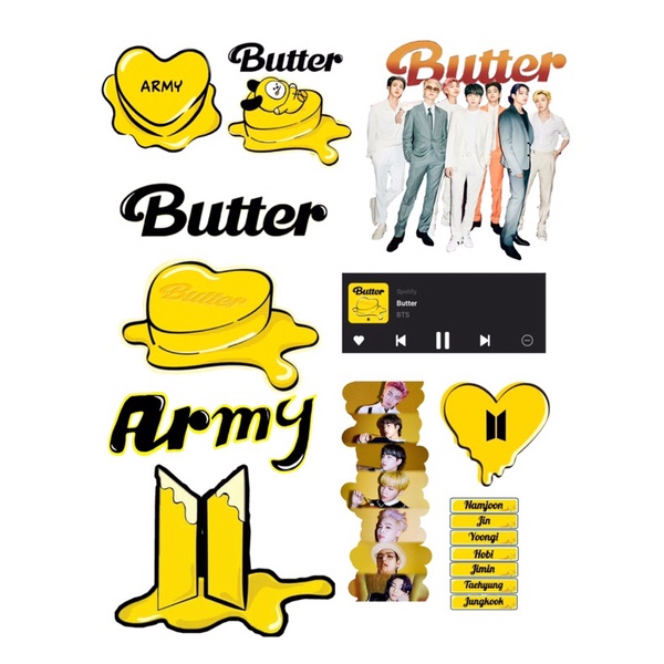 sticker A4 vinyl bts butter kpop sticker hp sticker buku sticker note