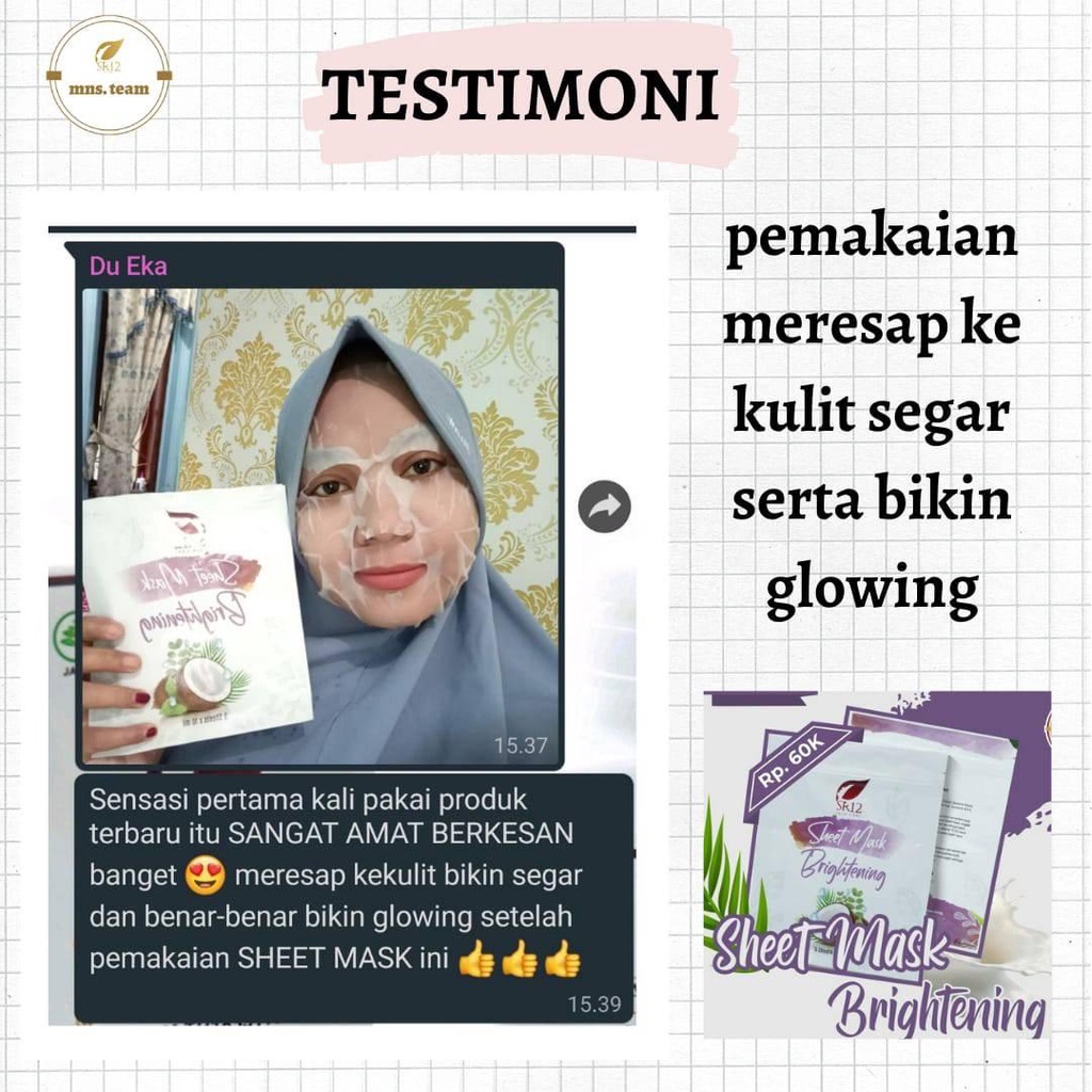 Sheet Mask SR12 | Sheet Mask Acne SR12 &amp; Sheet Mask Brightening SR12 | Masker Wajah SR12 SkinCare