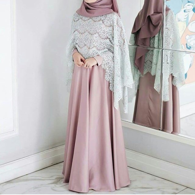 Gamis set cape brokat