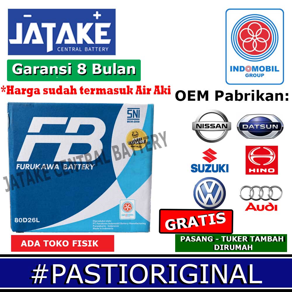 Aki Basah 80D26L Furukawa Battery FB Premium Mobil Toyota Alphard Innova diesel Vellfire Kia Carniva