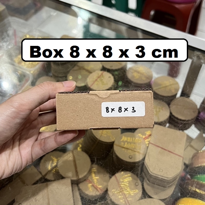 

Box Kotak Kardus 8 x 8 x 3 cm , Box Die Cut, Kotak Kado , Packaging