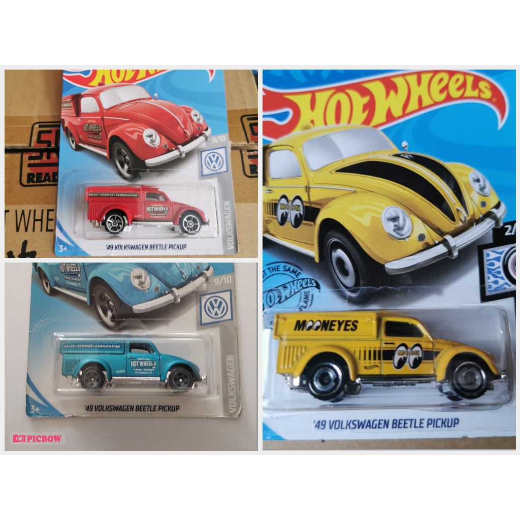 Diecast Hot Wheels 49 VOLKSWAGEN BEETLE PICKUP Biru Kuning Merah HW Mooneyes VW Hotwheels Mobil Main