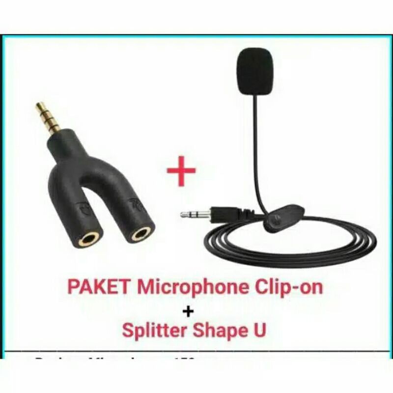 paket vlog microphone & splitter untuk youtuber