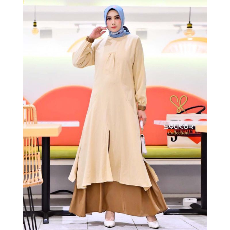 Gamis Melayu terbaru Simple present by SYAKUR COLLECTION