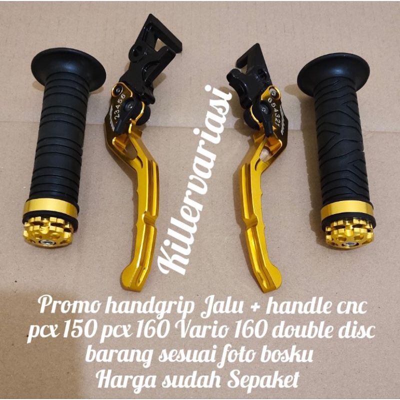 promo paket handgrip Jalu + handle rem cnc pcx 150 pcx 160 Vario 160 double disc harga Sepaket sesuai foto