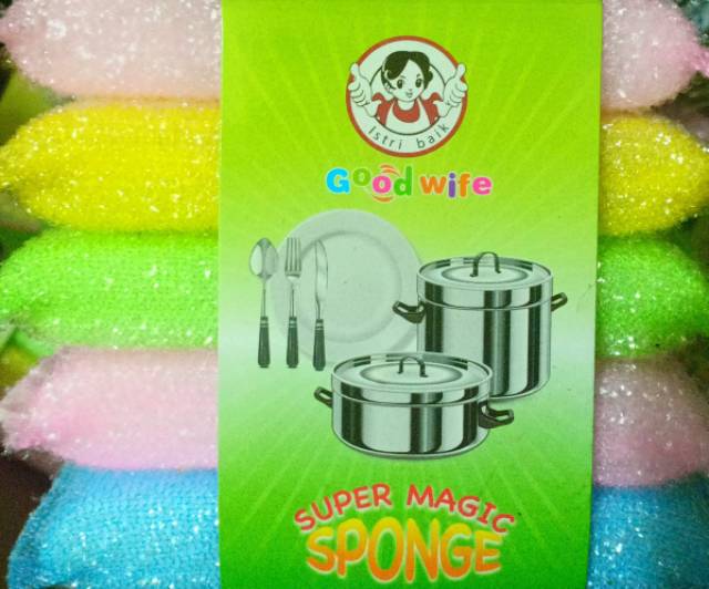 Spon tapas bantal/sponge/spon cuci piring dapur(isi 5)