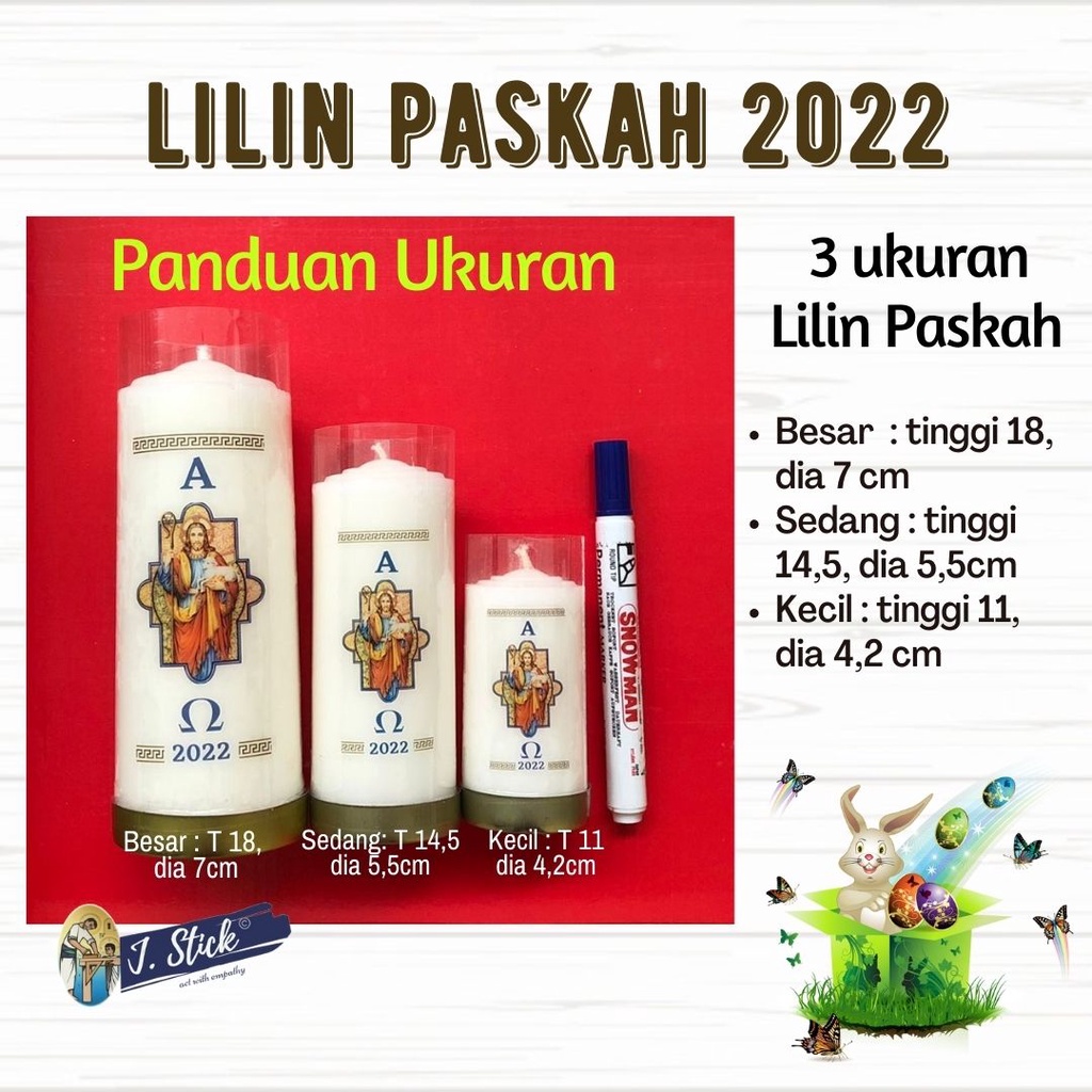 LILIN PASKAH (L, tinggi 18 x dia. 7cm)