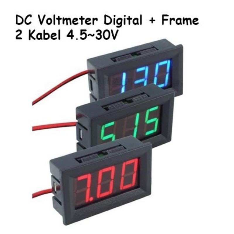 Voltmeter digital dc 4.5-30v voltmeter digital frame 0.56 inch 2 wire 2kabel