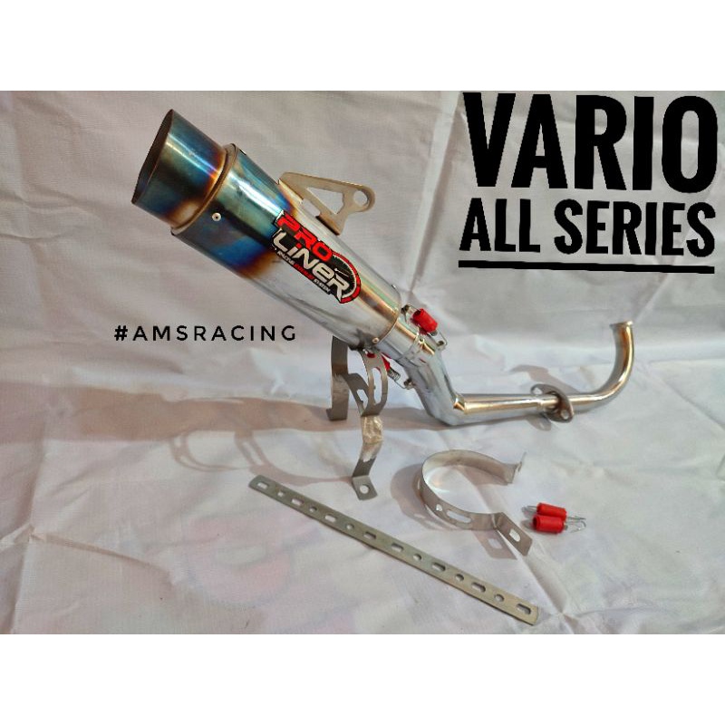Knalpot racing Pro liner Bluemoon Vario 110 karbu/fi/vario 125 old/led/vario 150