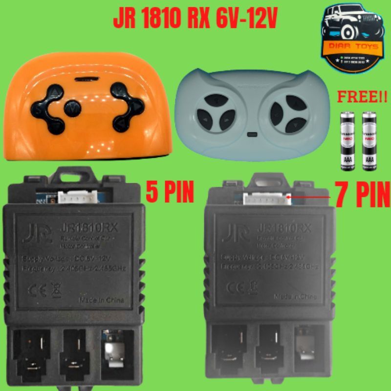Receiver+Remot Control JR1810RX 6V-12v(Modul PCB) Mobil Mainan Aki