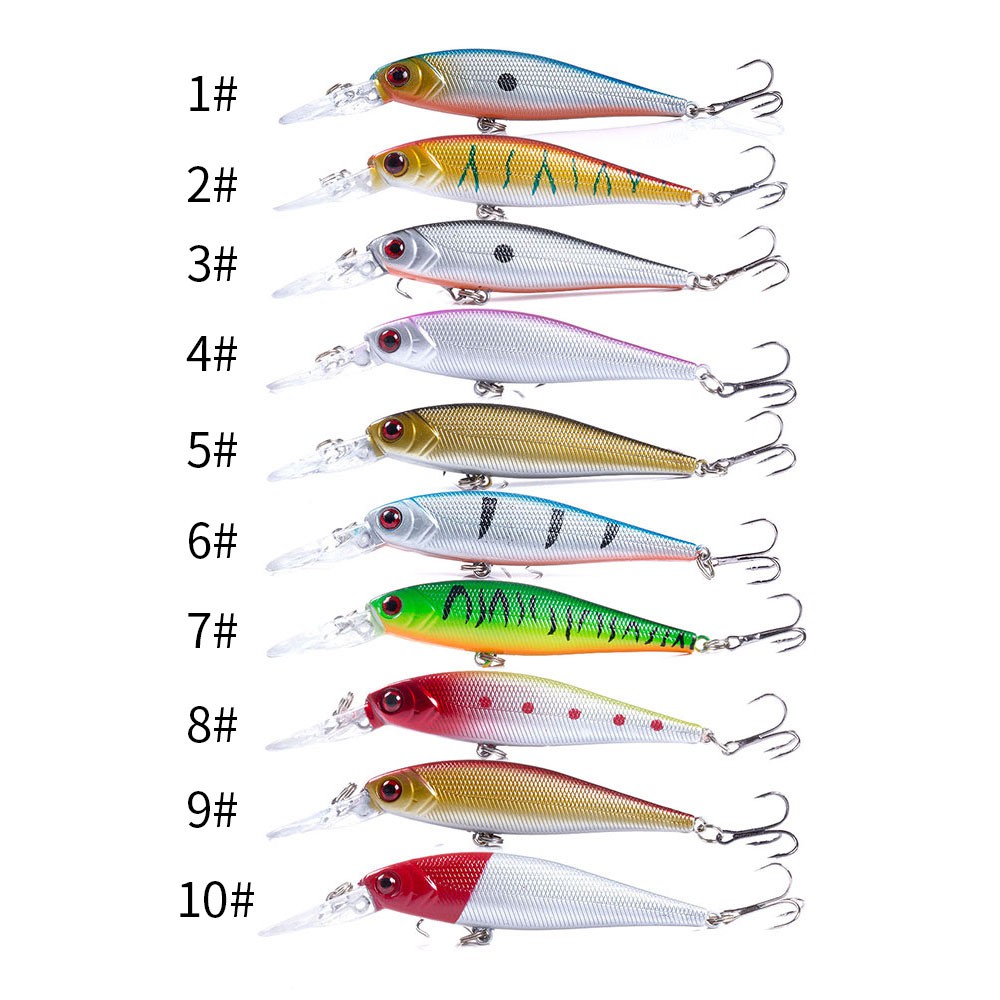 HENGJIA 10pcs 10.5cm/9.5g Umpan Minnow Pancing Swimbait Topwater Ikan Fishing Lure Memancing Bait