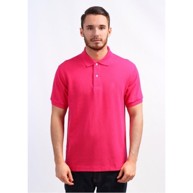 Kaos Polo Shirt Pria Katun Pique Soft Pink Fanta