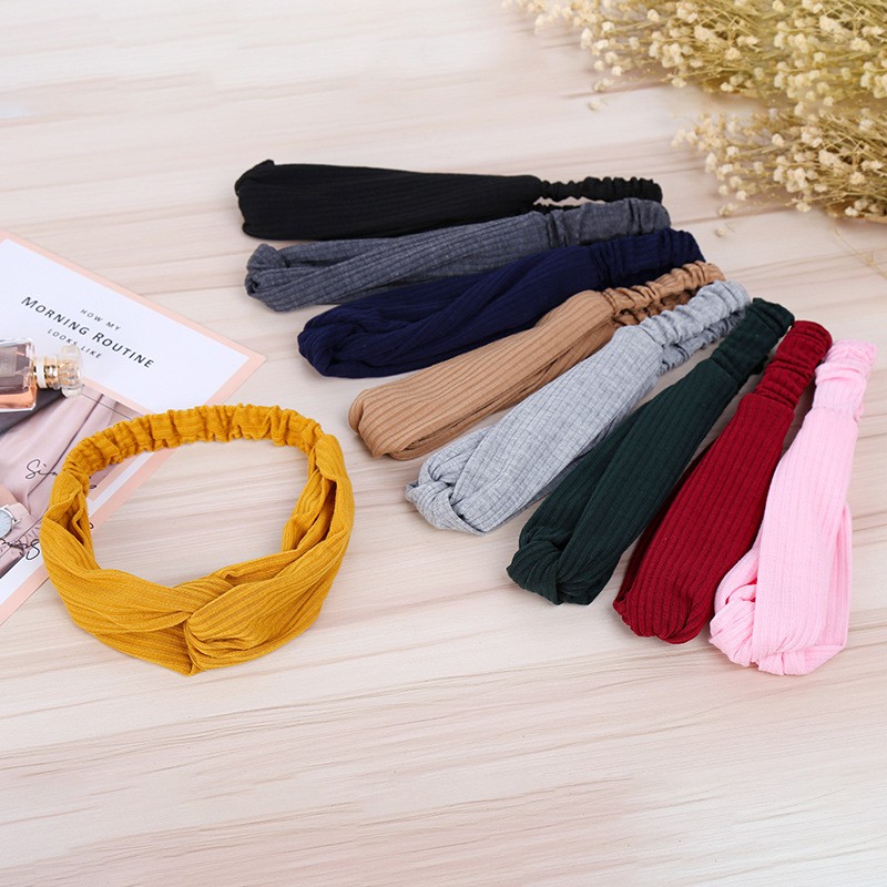 OVERFLOWS.ID Bando Korea Polos Bandana Fashion Murah bahan suede corugated Halus Import