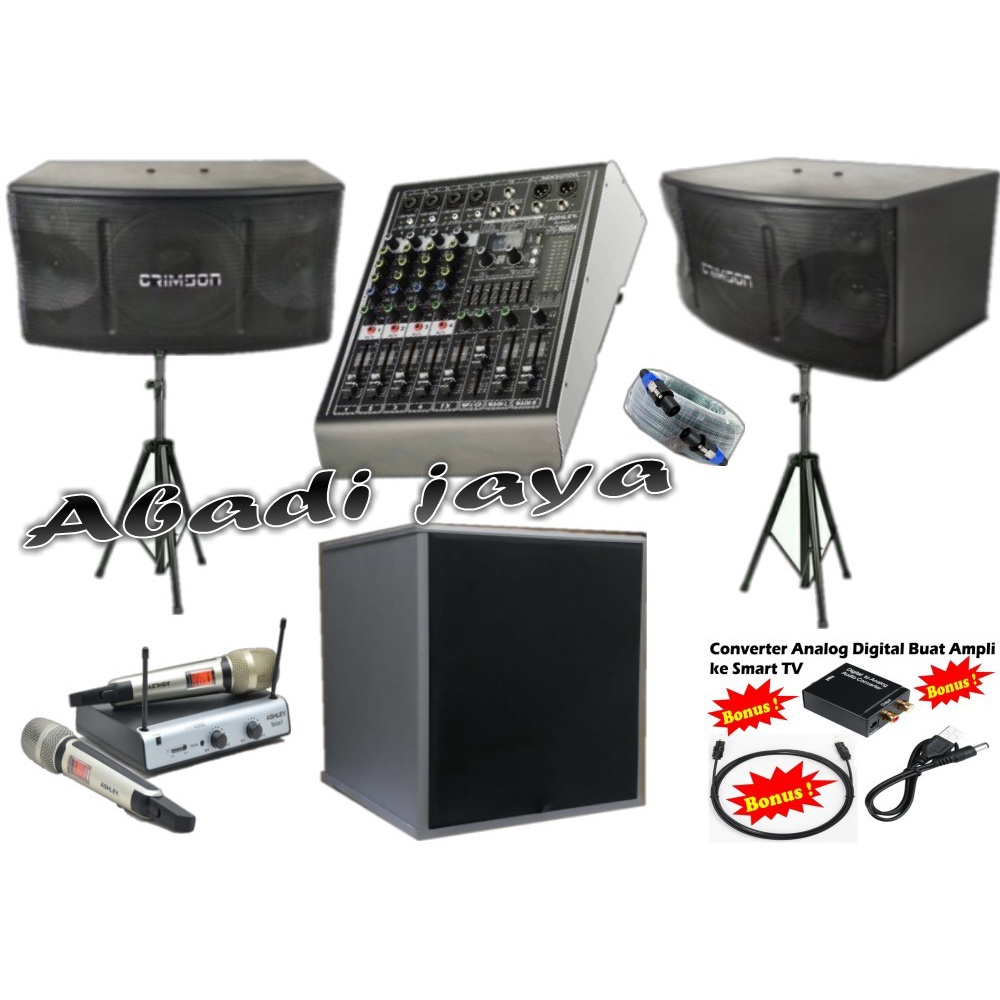 paket sound system karaoke 12'' subwoofer 12'' ashley studio 4