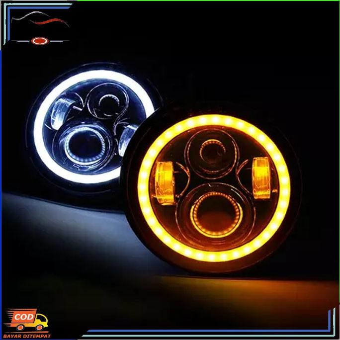 Lampu Led Depan Bulat Sorot Headlamp Variasi Mobil Rubicon Jeep