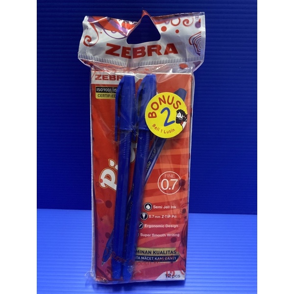 

Pulpen zebra paket set 12 Gratis 2