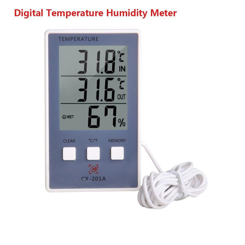 Solighter Pengukur Suhu Kelembaban Digital Indoor Outdoor Aquarium Sensor Probe Thermometer