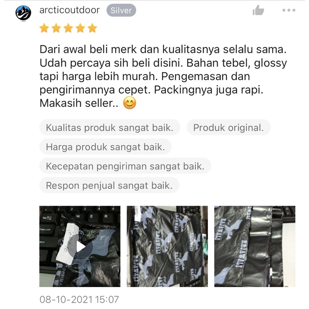 Plastik Polymailer uk16/17/20 Isi 100pcs Rajawali Permium /Pinus Ekonomi /Warna Plastik Packing Online Shop Perekat lem Kuat