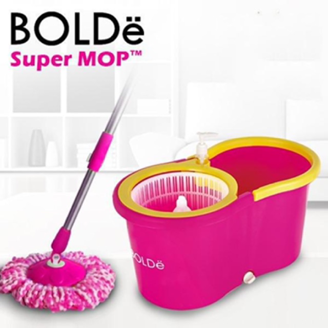 Bolde M 788 X+ super mop berputar 360 alat pel stainless steel tongkat teleskopis tempat botol