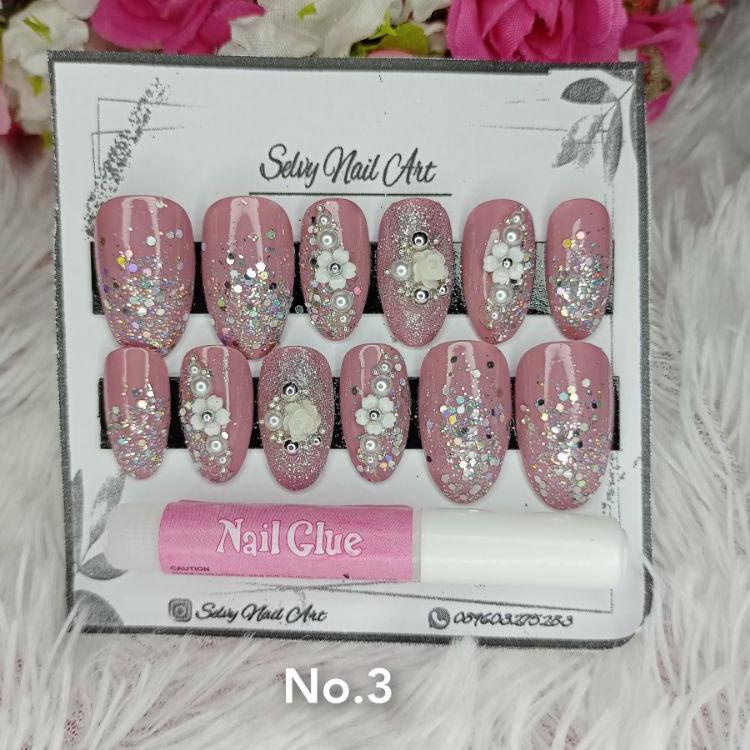 Stock Limit Kuku Palsu Wedding merah maroon / Kupal wedding / Fake Nail 493