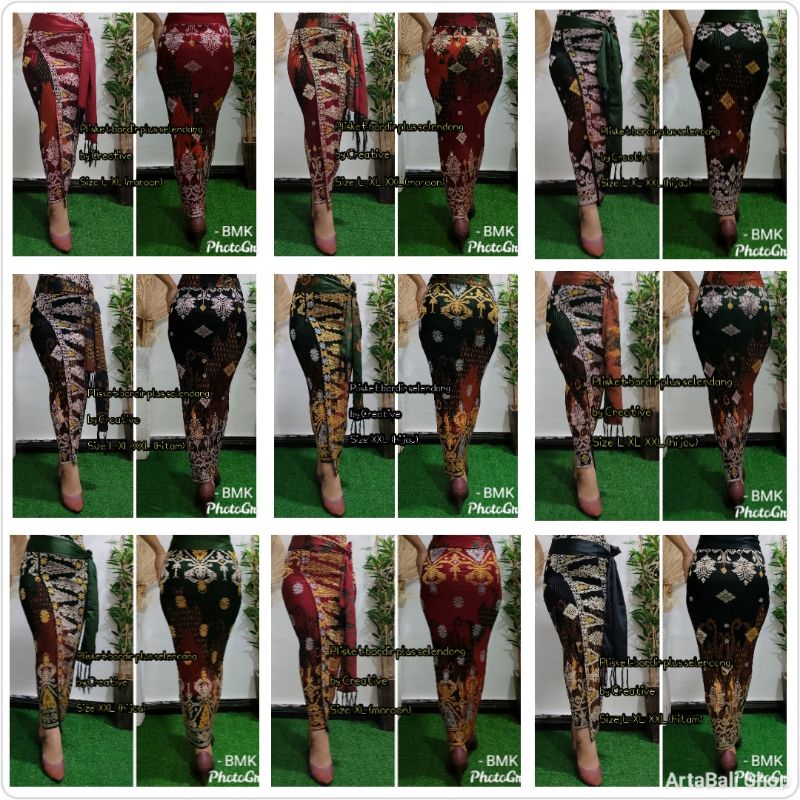 Kamen plisket bordir plus selendang by Creative