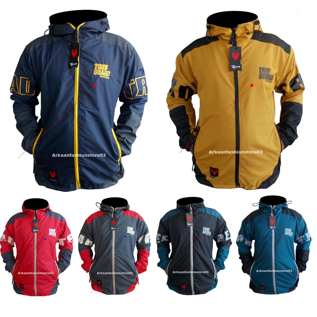 AKN- JAKET HOODIE PRIA ANTI AIR / JAKET PARASUT PRIA OUTDOR WATERPROOF RAPPERWEAR ORIGINAL TREEBEARD