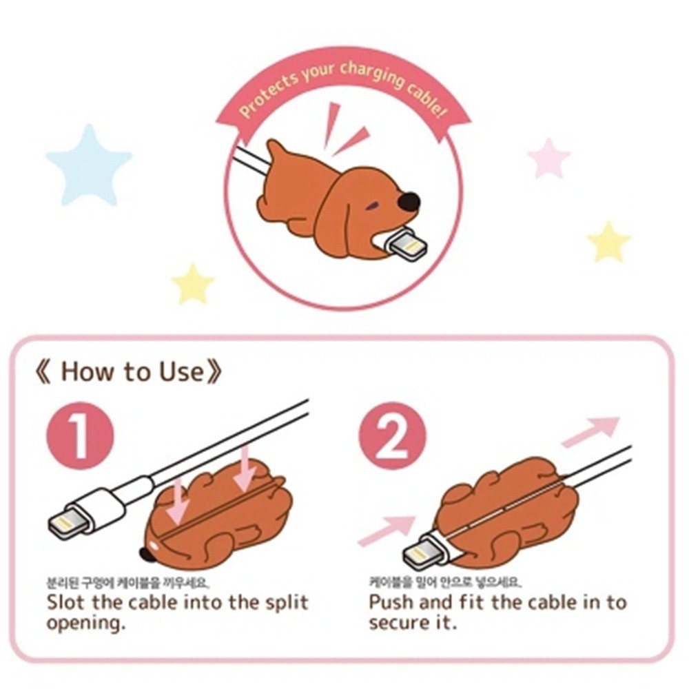 Pelindung Kabel Chargerdata Bentuk Binatang Lucu Menggigit 6 Model Untuk